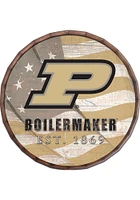 Purdue Boilermakers Flag 24 Inch Barrel Top Sign - Black