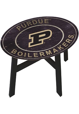 Purdue Boilermakers Vintage Heritage Side Black End Table