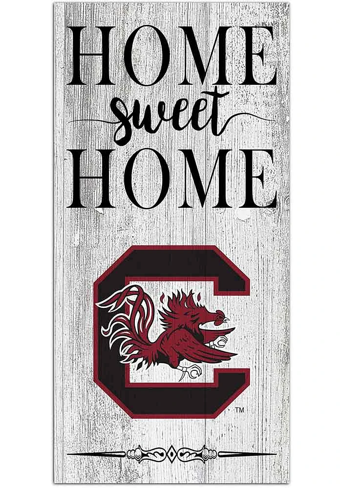 South Carolina Gamecocks Home Sweet Home Whitewashed Sign - Red