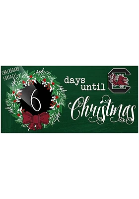 South Carolina Gamecocks Chalk Christmas Countdown Sign - Red