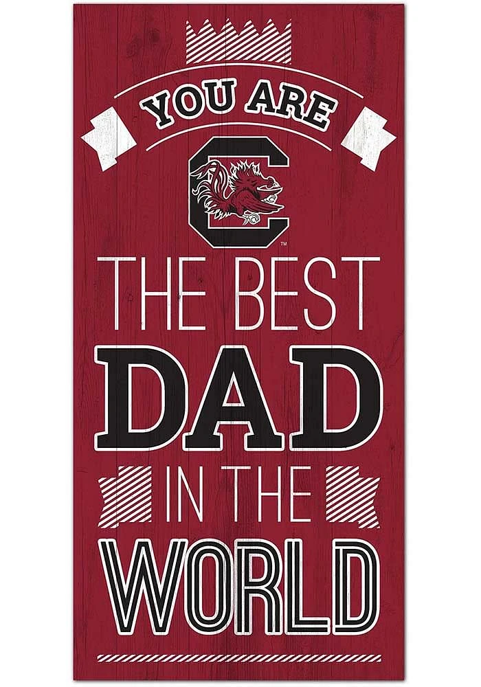 South Carolina Gamecocks Best Dad in the World Sign - Red