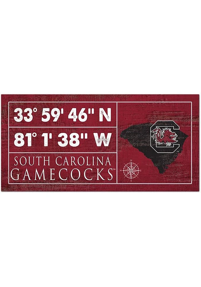 South Carolina Gamecocks Horizontal Coordinate Sign - Red