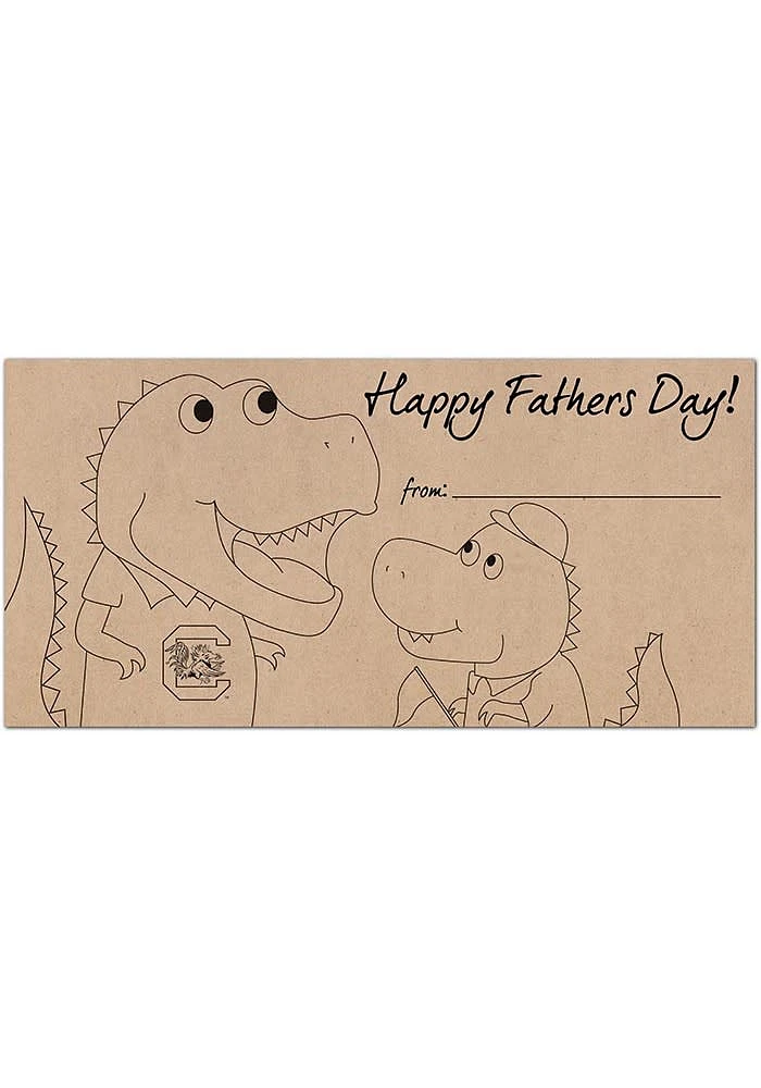 South Carolina Gamecocks Fathers Day Coloring Sign - Red