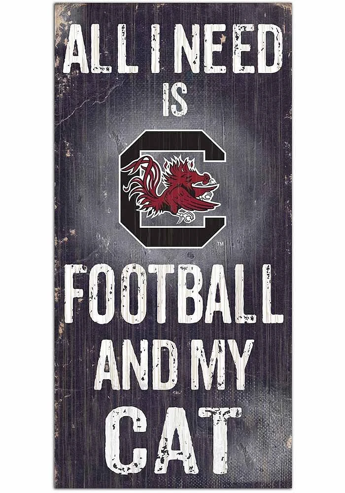 South Carolina Gamecocks Football and My Cat Sign - Red