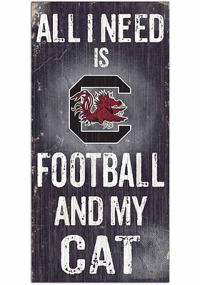 South Carolina Gamecocks Football and My Cat Sign - Red