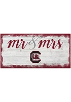 South Carolina Gamecocks Script Mr and Mrs Sign - Red