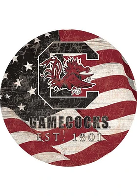 South Carolina Gamecocks 24in Flag Circle Sign - Red