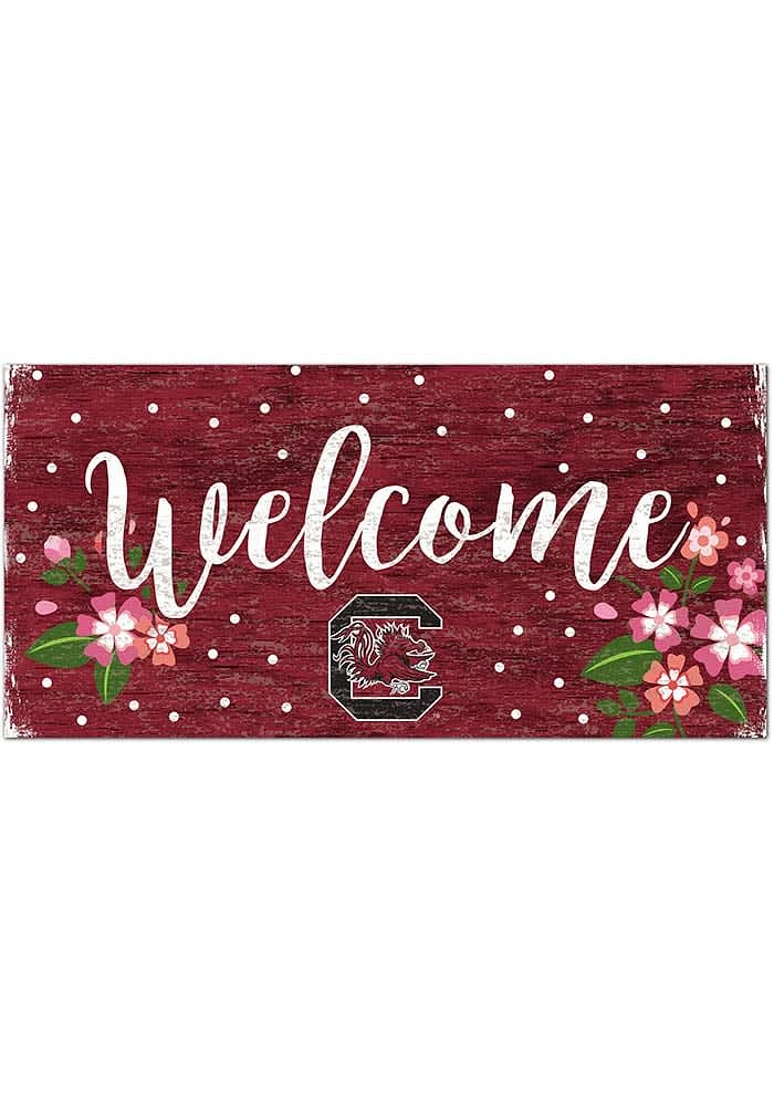 South Carolina Gamecocks Welcome Floral Sign - Red