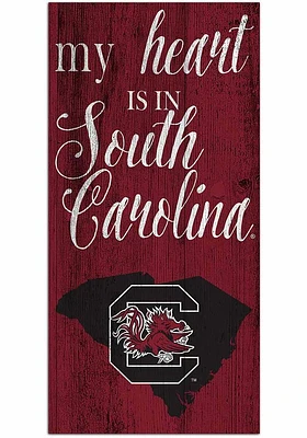 South Carolina Gamecocks My Heart State Sign - Red