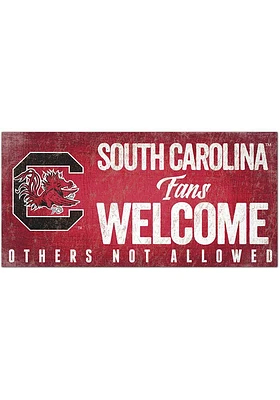 South Carolina Gamecocks Fans Welcome 6x12 Sign - Red