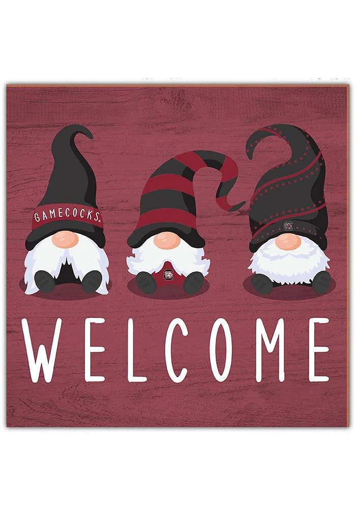 South Carolina Gamecocks Welcome Gnomes Sign - Red