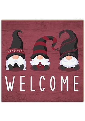 South Carolina Gamecocks Welcome Gnomes Sign - Red