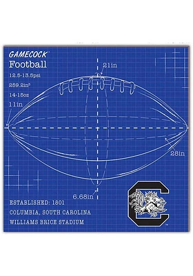 South Carolina Gamecocks Ball Blueprint Sign - Red