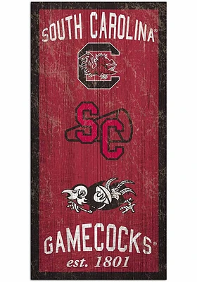 South Carolina Gamecocks Heritage 6x12 Sign - Red