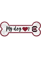 South Carolina Gamecocks Dog Bone 6x12 Sign - Red
