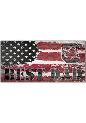 South Carolina Gamecocks Best Dad Flag Sign - Red