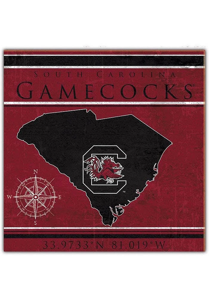 South Carolina Gamecocks Coordinates Sign - Red