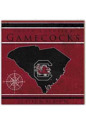 South Carolina Gamecocks Coordinates Sign - Red