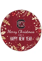 South Carolina Gamecocks Merry Christmas and New Year Circle Sign - Red