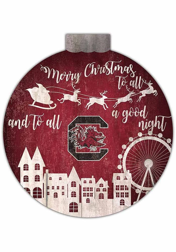 South Carolina Gamecocks Christmas Village Sign - Red