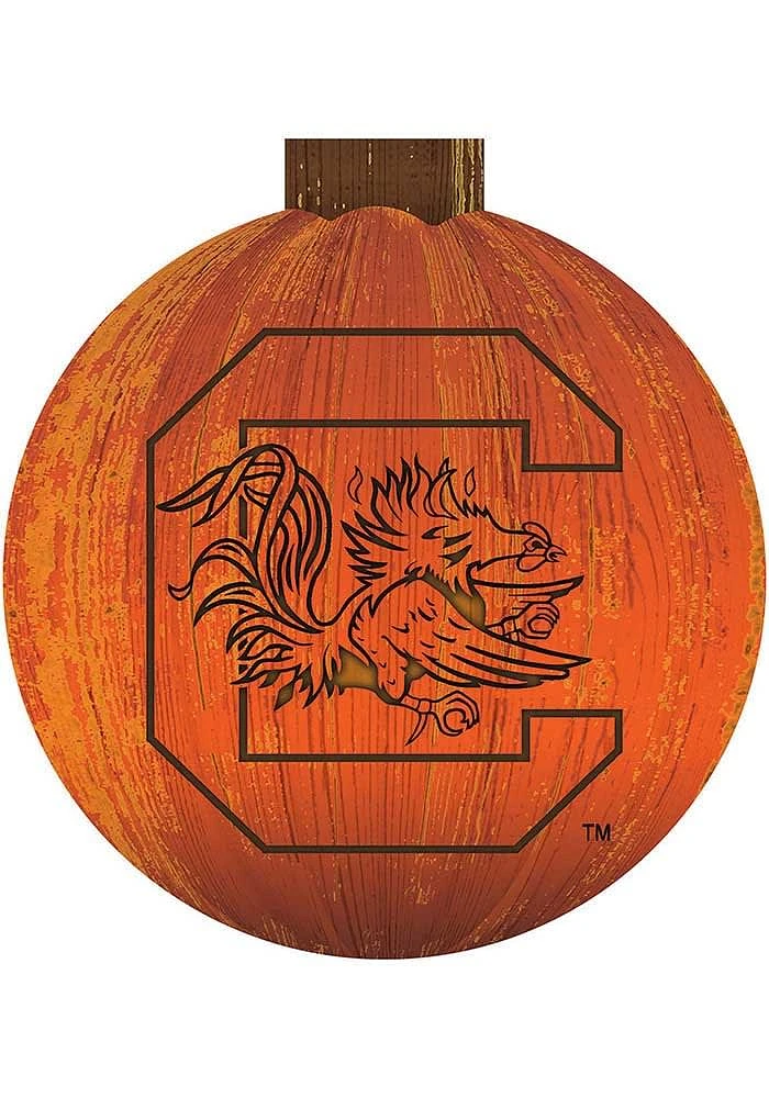 South Carolina Gamecocks Halloween Pumpkin Sign - Red
