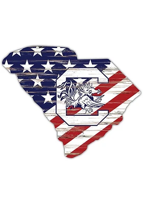 South Carolina Gamecocks 12 Inch USA State Cutout Sign - Red