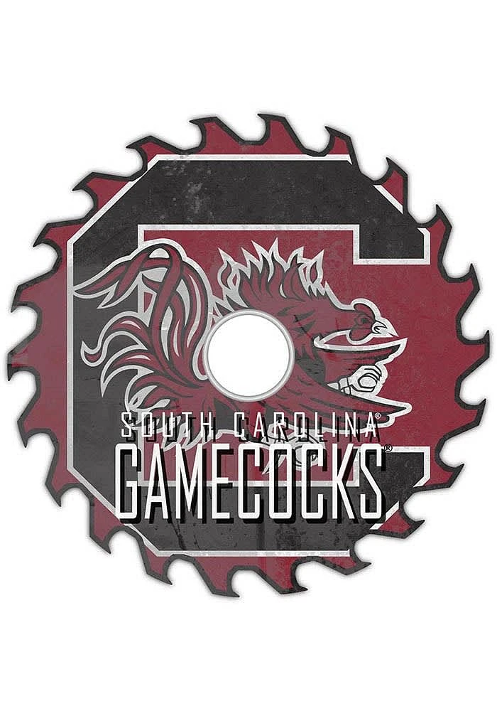 South Carolina Gamecocks Rust Circular Saw Sign - Red
