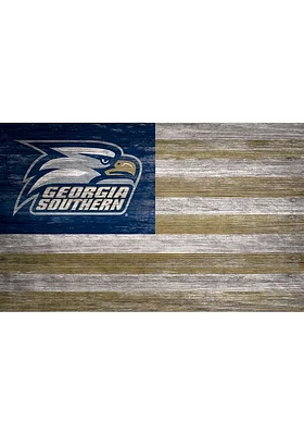 Georgia Southern Eagles Distressed Flag 11x19 Sign - Blue