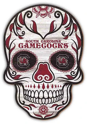 South Carolina Gamecocks 12 Inch Sugar Skull Sign - Red