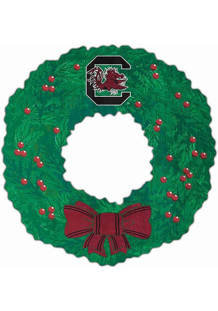 South Carolina Gamecocks Team Wreath 16 Inch Sign - Red