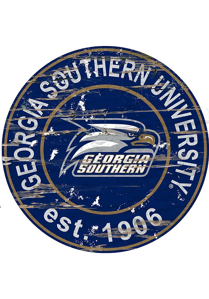 Georgia Southern Eagles Established Date Circle 24 Inch Sign - Blue