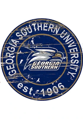 Georgia Southern Eagles Established Date Circle 24 Inch Sign - Blue