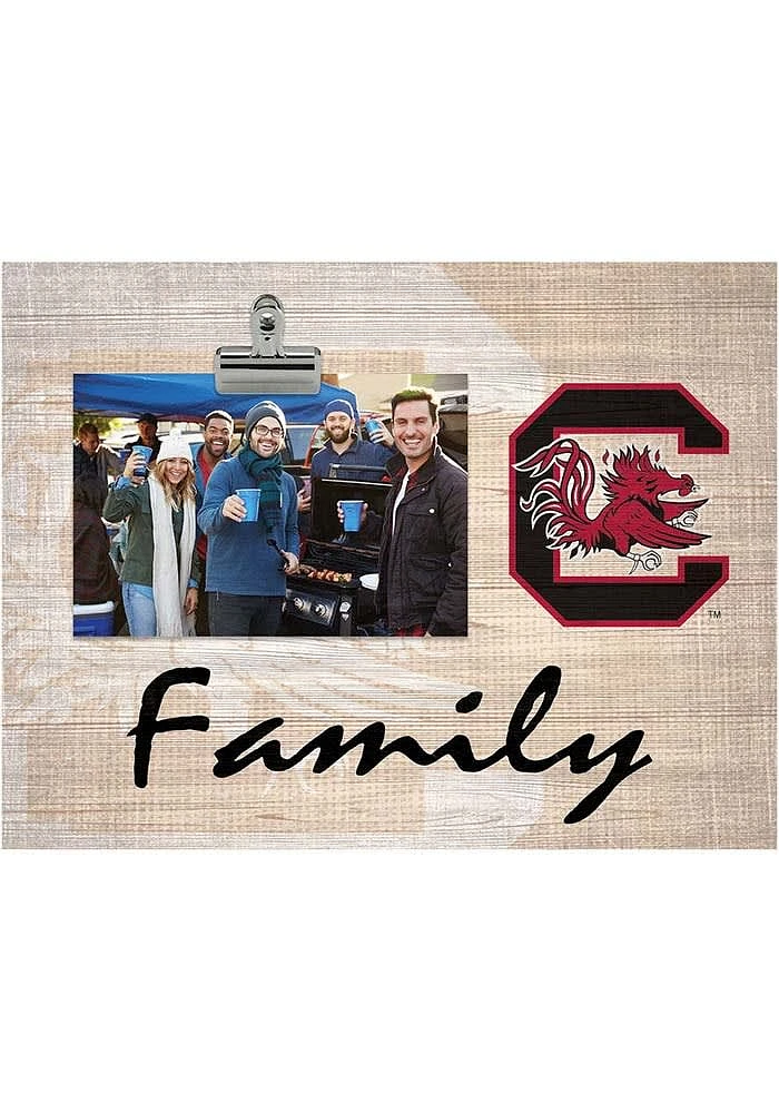South Carolina Gamecocks Family Burlap Clip Picture Frame - Red