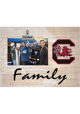 South Carolina Gamecocks Family Burlap Clip Picture Frame - Red