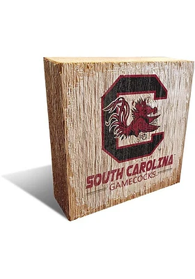 South Carolina Gamecocks Logo Block Sign - Red