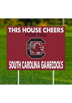 South Carolina Gamecocks This House Cheers For Yard Sign - Red
