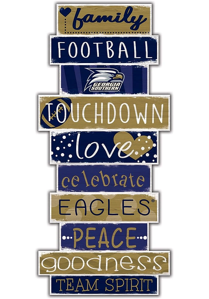 Georgia Southern Eagles Celebrations Stack 24 Inch Sign - Navy Blue