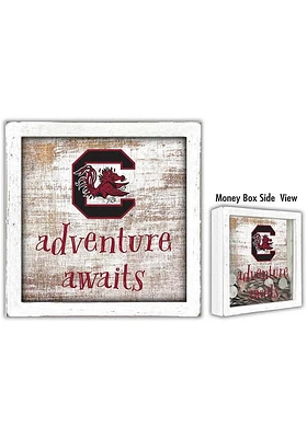South Carolina Gamecocks Adventure Awaits Box Sign - Red