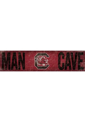 South Carolina Gamecocks Man Cave 6x24 Sign - Red