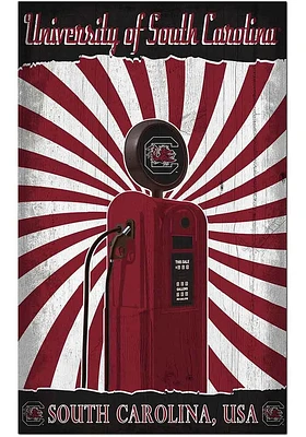 South Carolina Gamecocks Retro Pump Location Sign - Red