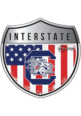 South Carolina Gamecocks 24in Americana Interstate Sign - Red