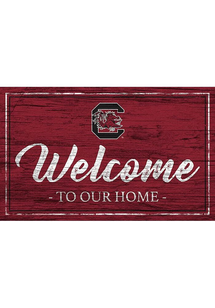 South Carolina Gamecocks Team Welcome 11x19 Sign - Red