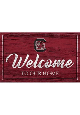 South Carolina Gamecocks Team Welcome 11x19 Sign - Red