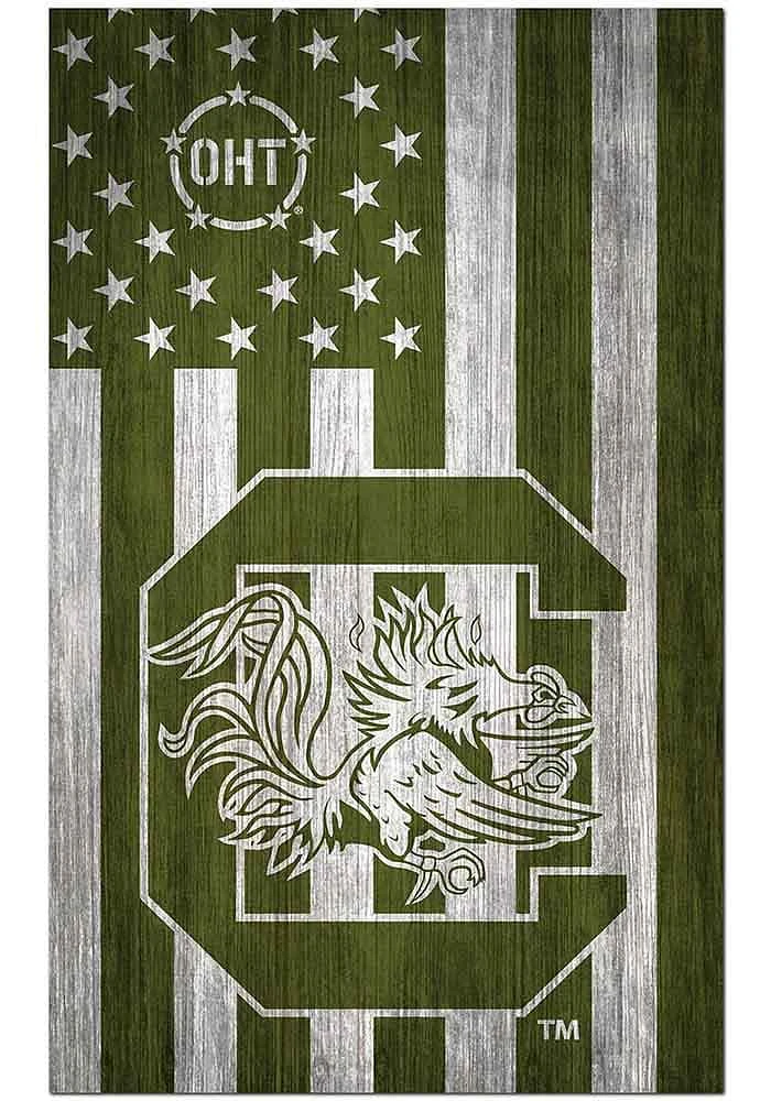 South Carolina Gamecocks 11x19 OHT Military Flag Sign - Red