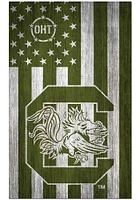 South Carolina Gamecocks 11x19 OHT Military Flag Sign - Red