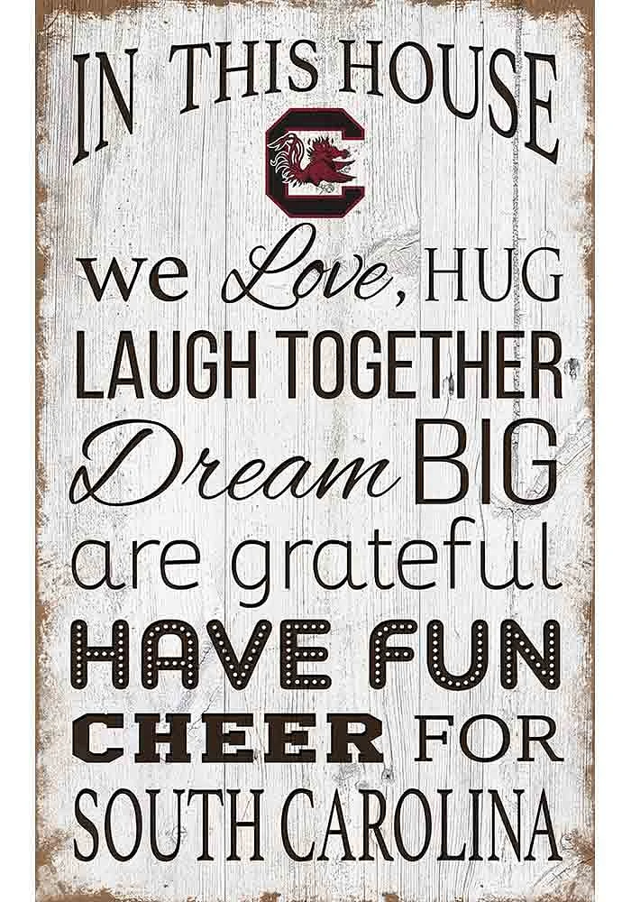 South Carolina Gamecocks In This House 11x19 Sign - Red