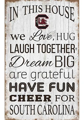 South Carolina Gamecocks In This House 11x19 Sign - Red