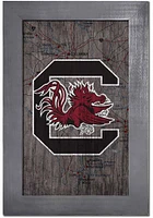South Carolina Gamecocks City Map Sign - Red