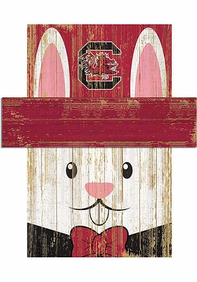 South Carolina Gamecocks Easter Bunny Head Sign - Red