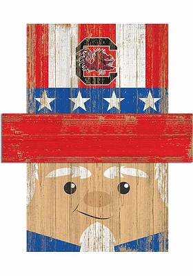 South Carolina Gamecocks Patriotic Head Sign - Red
